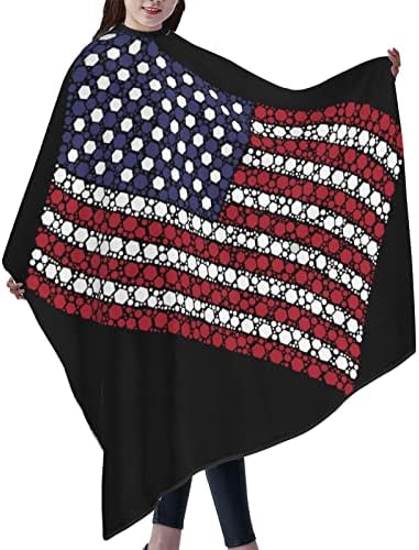 Integetett USA Zászló Stylization a Töltött Hatszög Unisex Szalon, Haj Vágás Cape Ruhával Fodrász, Fodrászat Wrap Hajvágás
