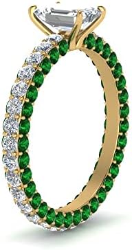 55Carat Válassza ki A Drágakő Örökkévalóság Sárga Aranyozott Smaragd Alakú Oldalon Kő, Eljegyzési Gyűrűk, Díszek Meglepetés