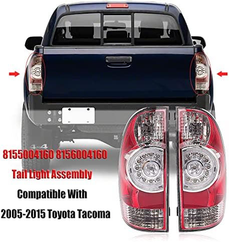 2Pack LED hátsó Lámpa Lámpa Szerelvény Kompatibilis 2005-2015 Toyota Tacoma Bal+Jobb hátsó Lámpák Izzó, illetve Hám Tartalmazza