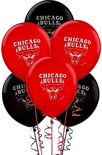 Amscan Chicago Bulls Nyomtatott Latex Lufi, 6 db, többszínű