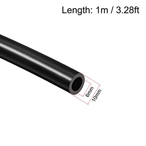 Aexit Fekete Szilikon cső 0.23 ID x 0.39 OD(6mmX10mm) 3.28 ft(1m) Magas hőmérsékletű Tömlő Szilikon cső levegő Tömlő Gumi