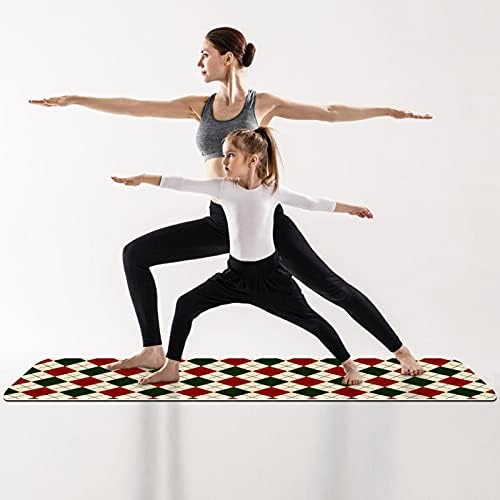 Vastag, Csúszásmentes Gyakorlat & Fitness 1/4 jóga szőnyeg Karácsonyi Kockás-01 Nyomtatás Jóga Pilates & Emelet Fitness Edzés