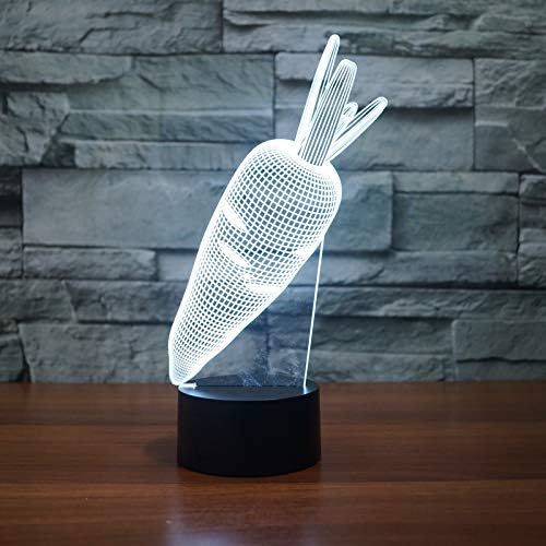 LLWWRR1 Szép Sárgarépa 3D Éjszakai Fény Led 7 Színű Változó USB Kreatív Porcelán asztali Lámpa Baba Alszik, Világítás lakberendezés