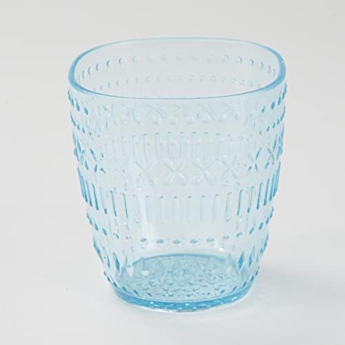 A Tóparti Gyűjtemény Régi Divat Csésze - Műanyag Nem Összetörik Texturált Drinkware - Set, 4, Kék