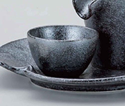 Ezüst & Fekete 2.2 inch Készlet 5 Kedvéért csésze, porcelán, Japánban Készült