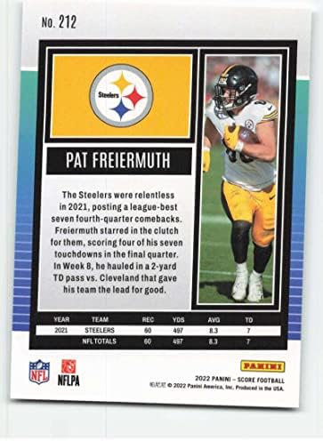2022 Pontszám 212 Pat Freiermuth NM-MT Pittsburgh Steelers Futball NFL -