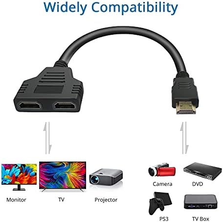 HDMI Splitter Adapter Kábel - HDMI Splitter 1 2 HDMI Férfi két HDMI Női 1 2 Mód, HDMI HD, LED, LCD, TV, Támogatja a Két Azonos