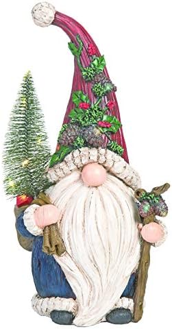 TII Nagy Égő Gyanta Erdei Karácsony Gnome, Akkumulátoros, 14 Cm Magas