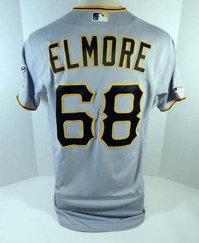 2019 Pittsburgh Pirates Jake Elmore 68 Játék Kiadott Pos Használt Szürke Jersey-150 P 6 - Játék Használt MLB Mezek