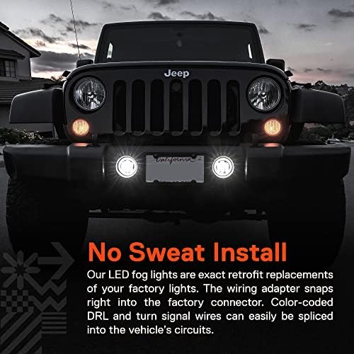 IGAZ MOD 4-es 60W LED Ködlámpa Kompatibilis w/Jeep Wrangler JK Korlátlan JKU Első Lökhárító Tartozékok 2007-2018 [HALO DRL]
