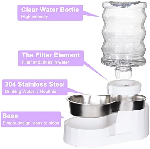 RIZZARI Automatikus Pet Waterer, 3.6 L a Gravitáció Rozsdamentes Acél Víz Adagoló, BPA-Mentes, Nagy Kapacitású Víz Adagoló