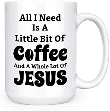 Csitt...Kávét, Mielőtt Talkie-Csak Kéne Egy Kis Kávét Meg Egy Csomó Jézus 15oz Deluxe Kétoldalas Kávé, Tea Bögre Készlet