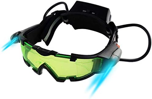 Yolyoo éjjellátó,Kém Googles Spy Gear Állítható Gyerekek LED éjjellátó Szemüveget, Flip-Lámpákat Zöld Lencse Verseny, Kerékpározás,