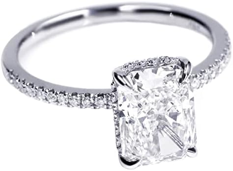 TIANYU DRÁGAKÖVEKET 3.0 ct Moissanite Gyűrűk a Nők, Sterling Ezüst GHI VVS Tér Sugárzó Vágott Moissanite Eljegyzési Gyűrű,