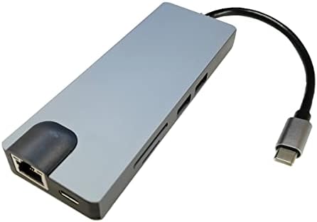 USB-C-Hub, 9 az 1-ben USB-C Adapter a 4K-s USB-C HDMI, VGA, Gigabit Ethernet, 100W PD, 2 USB-5 Gbps, MicroSD/SD Kártya Olvasó,