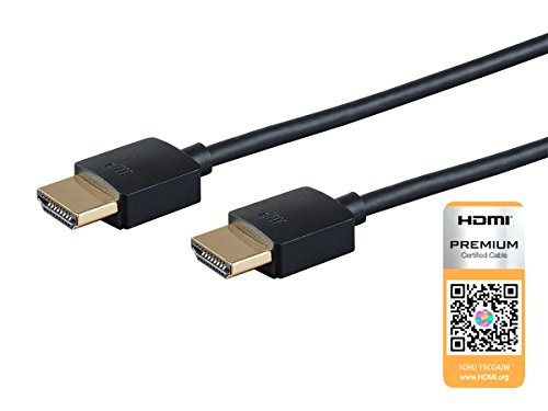 Monoprice Nagy Sebességű HDMI-Kábel - 1 Méter - Fekete| Hitelesített Prémium, 4K@60Hz, HDR, 18Gbps, 36AWG, YUV, 4:4:4 & HDMI