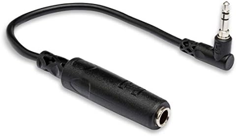 Hosa MHE-100.5 1/4 TRS, hogy Megfelelő Szögben 3,5 mm TRS Fejhallgató Adapter Kábel, 6 Inch